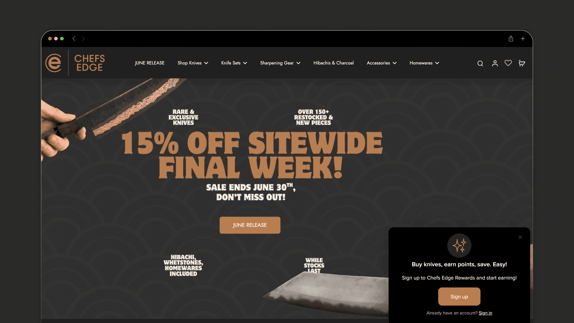 Chef’s Edge kitchenware store overview